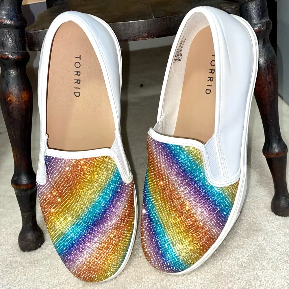 Pride! π³οΈβππTorrid Sparkly rainbow slip on sneakers - Picture 8 of 15